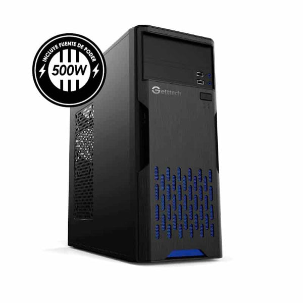 Gabinete Getttech Gg-1801 Atx Fuente 500w, 1 Vent, 2 Usb 3.0, Negro