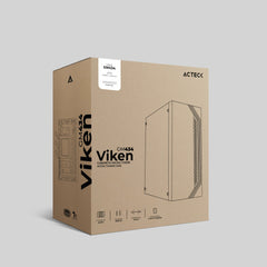 Gabinete Media Torre Viken, Atx 500w, Panel Izquierdo De Cristal, Blanco - Ac-935708