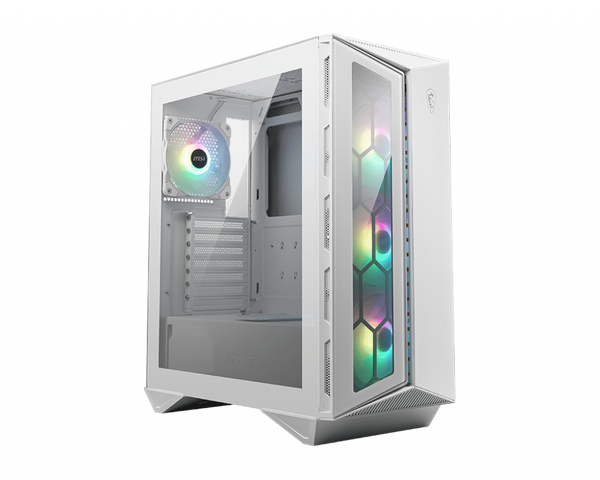 Gabinete Msi Mpg Gungnir 110r White Rgb Mid Tower Atx 4 Fan Switch Led