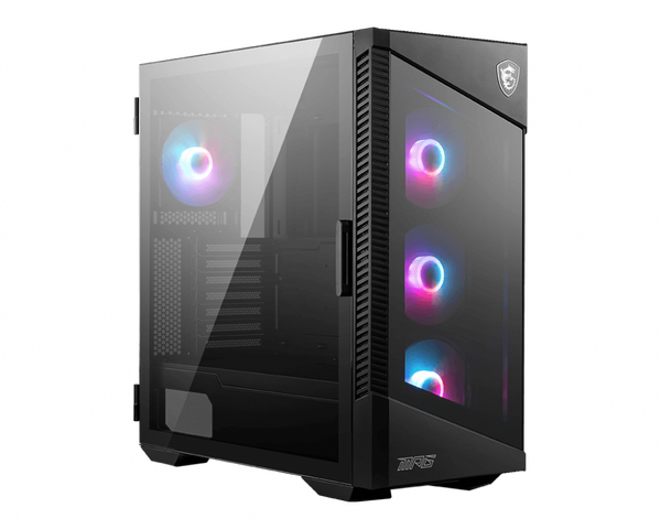 Gabinete Msi Mpg Velox 100r Black Rgb Mid Tower Atx 4 Fan Usb 3.2 Gen1