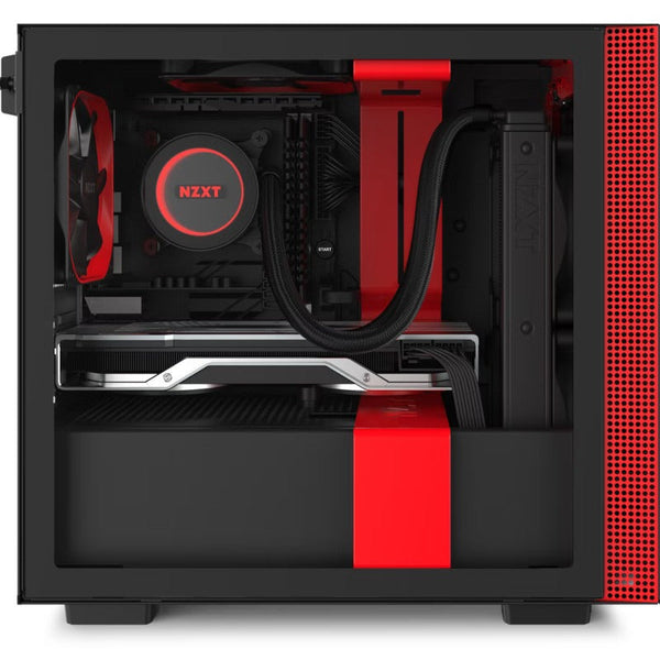 Gabinete Nzxt H210i Mini-Itx Tg 2vent Rgb Bk, Red S, Fte Ca-H210i-Br