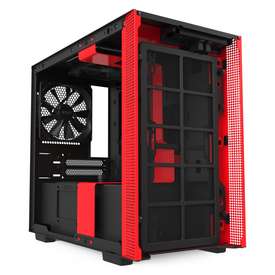 Gabinete Nzxt H210i Mini-Itx Tg 2vent Rgb Bk, Red S, Fte Ca-H210i-Br