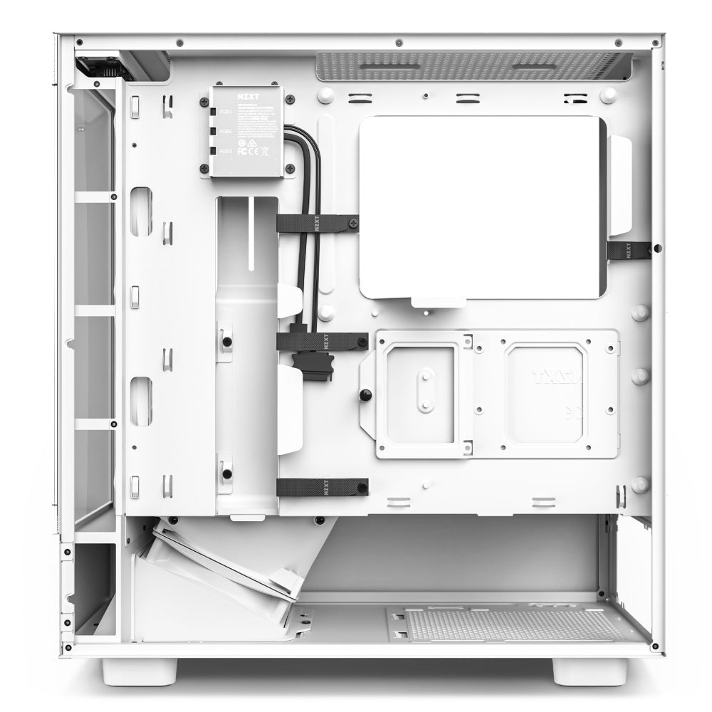 Gabinete Nzxt H5 Elite Mt Mini-Itx Eatx, 2 Ventiladores, Rgb, Sin Fuente, Blanco - Cc-H51ew-01