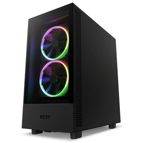 Gabinete Nzxt H5 Elite Mt Mini-Itx Eatx 2 Ventiladores Rgb, Sin Fuente, Negro - Cc-H51eb-01