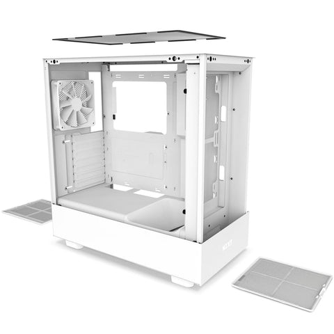 Gabinete Nzxt H5 Flow Mini-Itx Micro Atx Atx Sin Fuente Blanco - Cc-H51fw-01