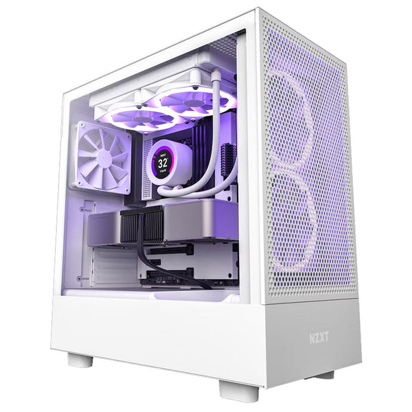 Gabinete Nzxt H5 Flow Mini-Itx Micro Atx Atx Sin Fuente Blanco - Cc-H51fw-01