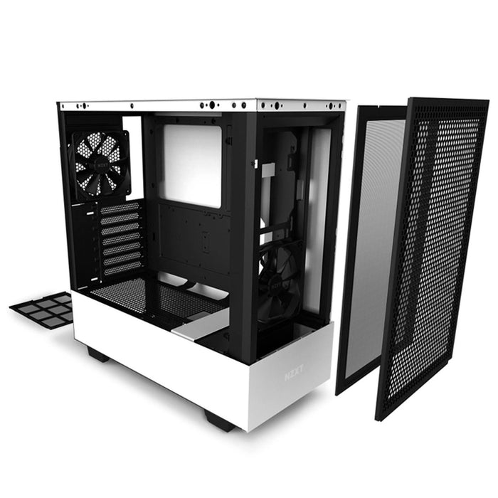 Gabinete Nzxt H510 Flow Miditower Atx Tg 2vent S, Fte Bk, Wh Ca-H52fw-01