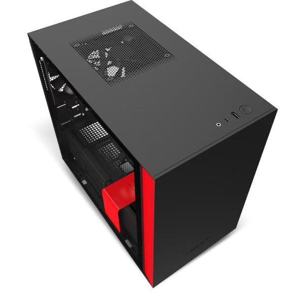 Gabinete Nzxt H510 Midi Tower Atx Tg 1vent S, Fte Bk, Rd Ca-H510b-Br