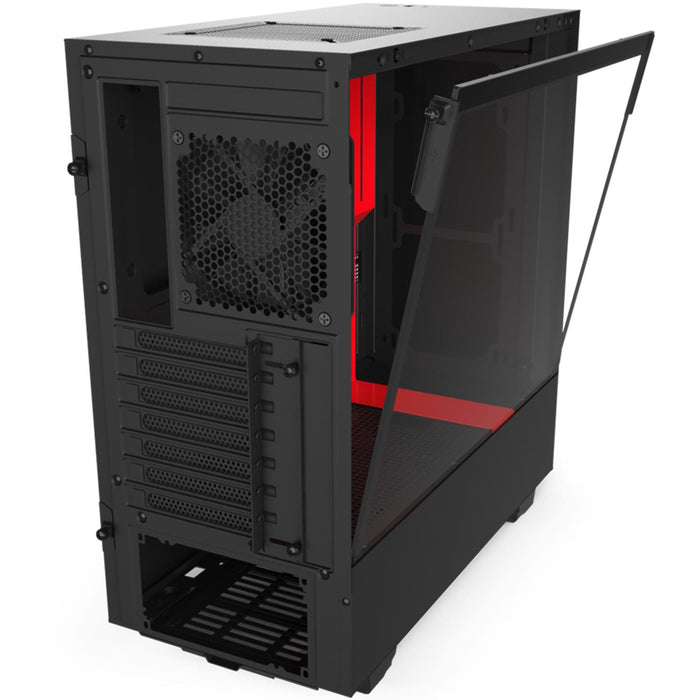 Gabinete Nzxt H510 Midi Tower Atx Tg 1vent S, Fte Bk, Rd Ca-H510b-Br