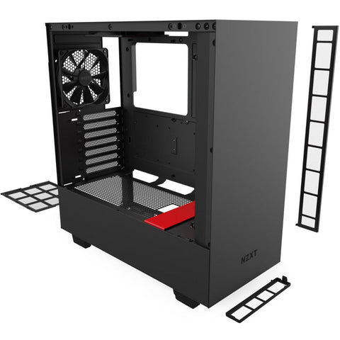 Gabinete Nzxt H510 Midi Tower Atx Tg 1vent S, Fte Bk, Rd Ca-H510b-Br