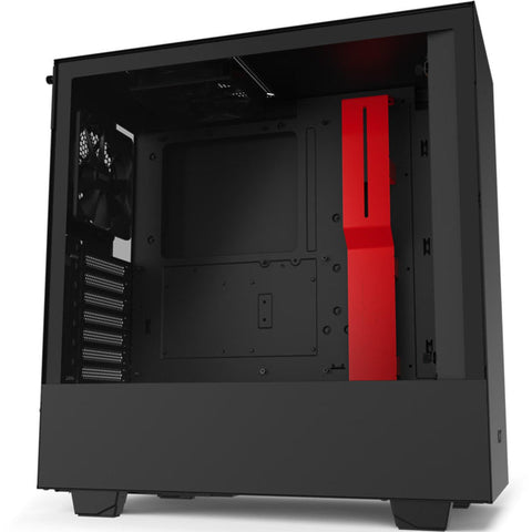 Gabinete Nzxt H510 Midi Tower Atx Tg 1vent S, Fte Bk, Rd Ca-H510b-Br