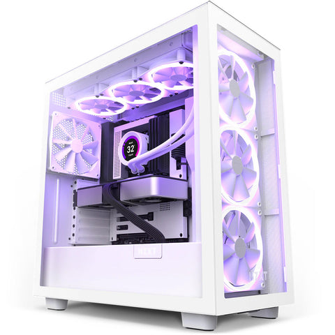 Gabinete Nzxt H7 Elite Mt Eatx 2 Ventiladores Argb Tg Sin Fuente Blanco, Cm-H71ew-01
