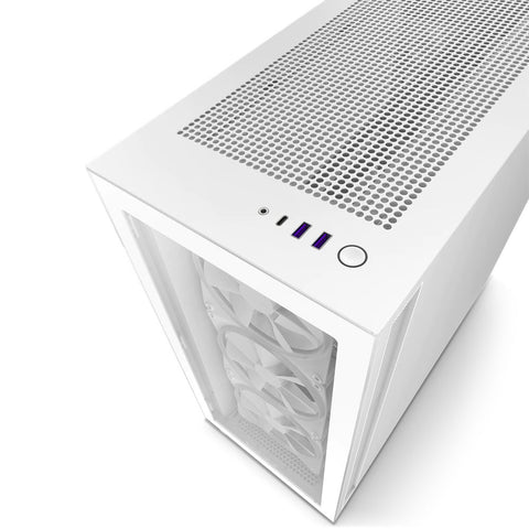 Gabinete Nzxt H7 Elite Mt Eatx 2 Ventiladores Argb Tg Sin Fuente Blanco, Cm-H71ew-01
