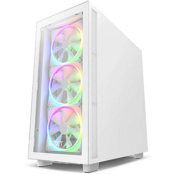 Gabinete Nzxt H7 Elite Mt Eatx 2 Ventiladores Argb Tg Sin Fuente Blanco, Cm-H71ew-01