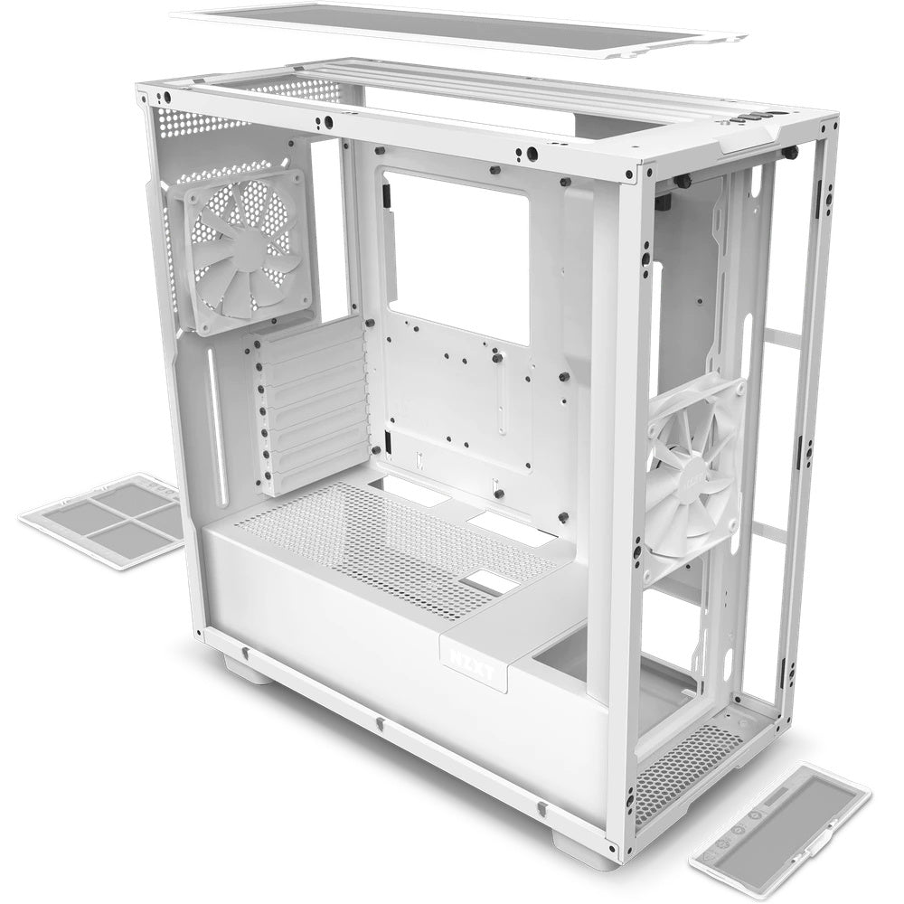 Gabinete Nzxt H7 Mid Tower Mini-Itx, Eatx Tg 2vent S, Fte Wh Cm-H71bw-01