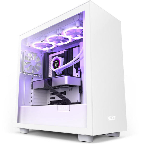 Gabinete Nzxt H7 Mid Tower Mini-Itx, Eatx Tg 2vent S, Fte Wh Cm-H71bw-01