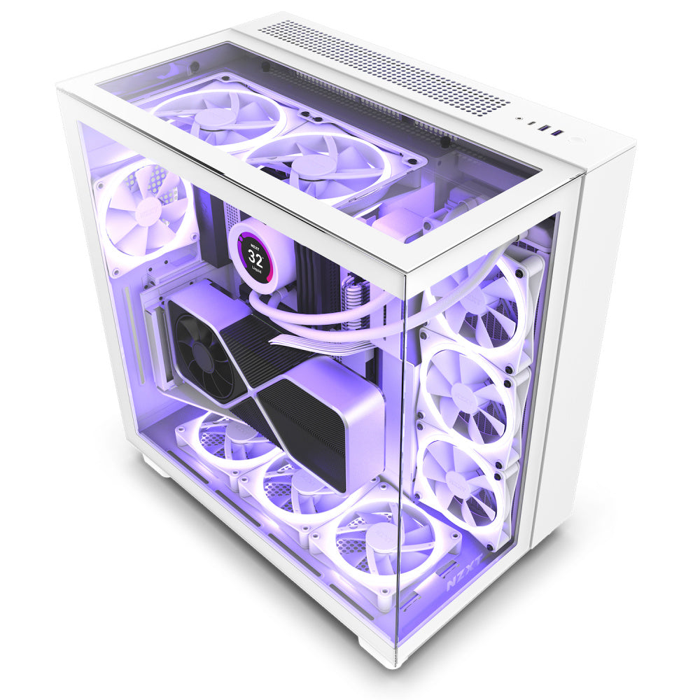 Gabinete Nzxt H9 Elite Mini-Itx 3 Ventiladores F120, Rgb Duo Blanco - Cm-H91ew-01
