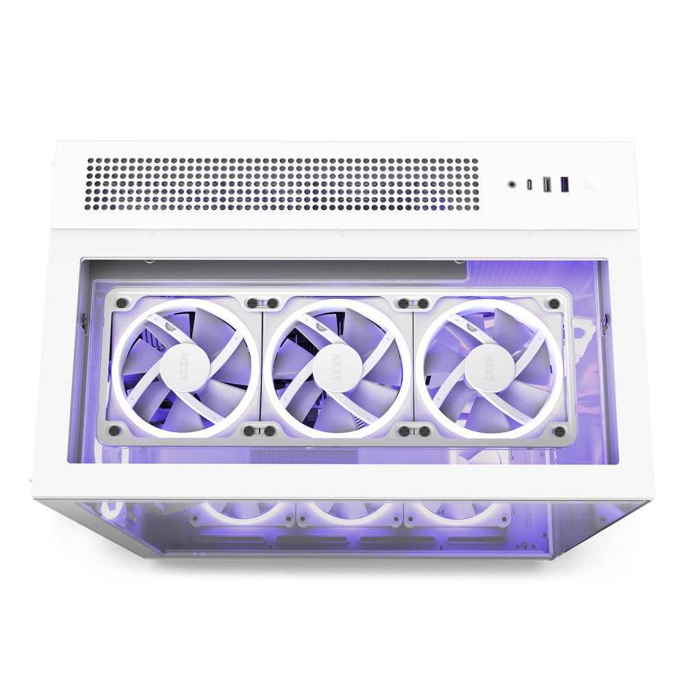 Gabinete Nzxt H9 Elite Mini-Itx 3 Ventiladores F120, Rgb Duo Blanco - Cm-H91ew-01