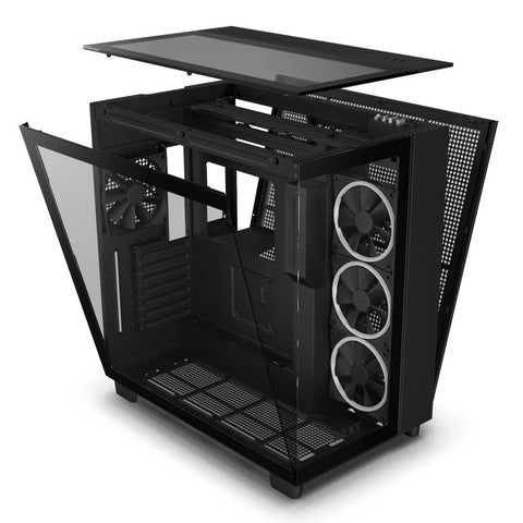Gabinete Nzxt H9 Elite Mini-Itx 3 Ventiladores F120,  Rgb Duo Negro - Cm-H91eb-01