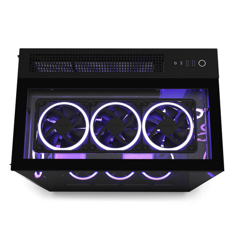 Gabinete Nzxt H9 Elite Mini-Itx 3 Ventiladores F120,  Rgb Duo Negro - Cm-H91eb-01