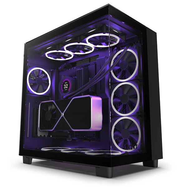 Gabinete Nzxt H9 Elite Mini-Itx 3 Ventiladores F120,  Rgb Duo Negro - Cm-H91eb-01