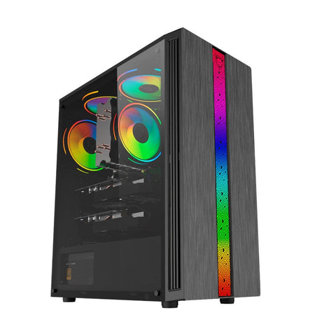 Gabinete Ocelot Gaming Negro, Media Torre, Soporta 6 Ventiladores De 120Mm, Soporta Gpu 320Mm, Cristal Templado, Sin Fuente, Atx