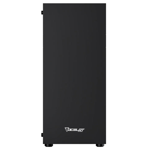 Gabinete Ocelot Gaming Negro, Media Torre, Soporta 6 Ventiladores De 120Mm, Soporta Gpu 320Mm, Cristal Templado, Sin Fuente De Poder, Factor De Forma Atx, Frontal Liso.