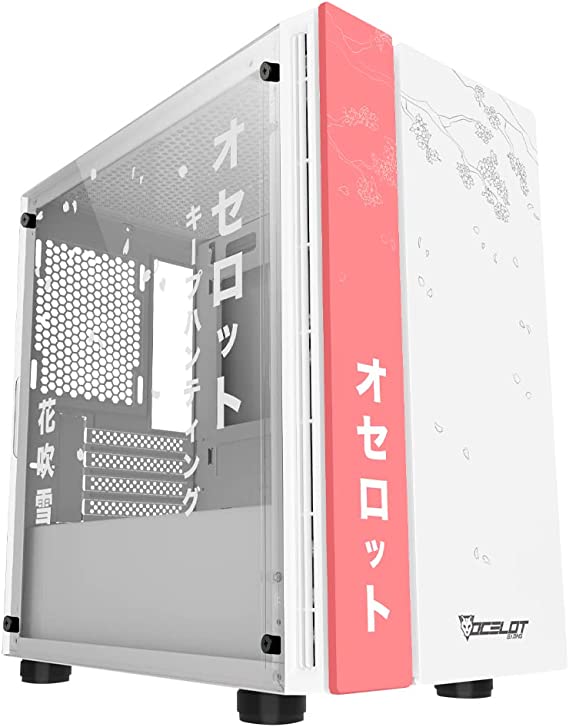 Gabinete Ocelot Gaming OC-HANAMI 1 Con Ventana Tower Micro ATX/Mini-ITX USB 2.0/3.0 Sin Fuente Rosa
