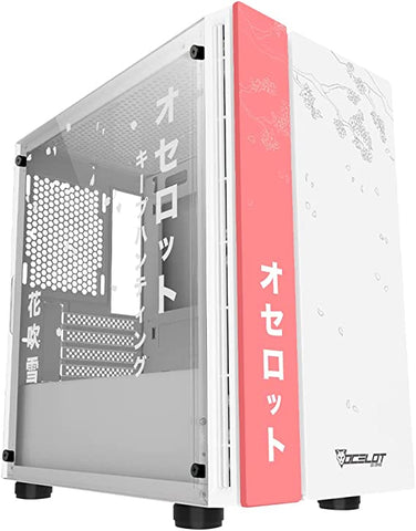 Gabinete Ocelot Gaming OC-HANAMI 1 Con Ventana Tower Micro ATX/Mini-ITX USB 2.0/3.0 Sin Fuente Rosa