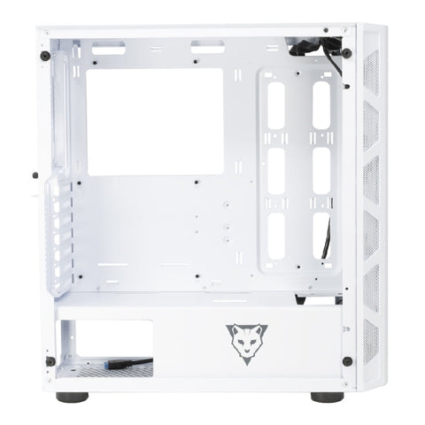 Gabinete Ocelot Gaming Og-C White Blixard, Soporta Tarjetas E-Atx, Atx, M-Atx E Itx Color Totalmente Color Blanco, Panel Lateral De Cristal Templado, Full Tower, Incluye Ventilaodres Argb, Soprte Para Gpu Horizontal Y Vertical.