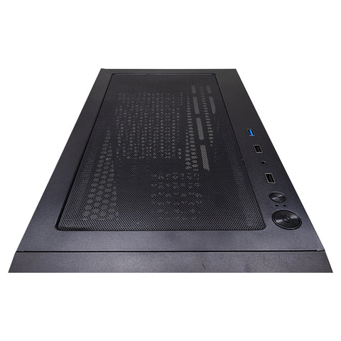 Gabinete para PC Ocelot Gaming OC-BLACK KATANA. Mid Tower, E-ATX, ATX, Micro ATX, Mini ITX, panel lateral de cristal templado. 3 ventiladores ARGB preinstalados