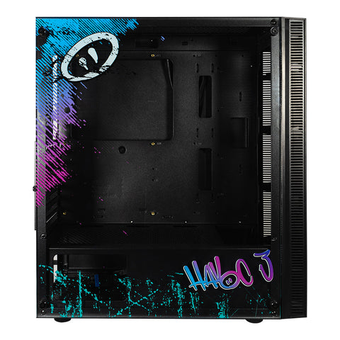 Gabinete para PC Ocelot Gaming OC-HAVOC 3. Mid Tower, E-ATX, ATX, Micro ATX, Mini ITX, panel lateral de cristal templado. 3 ventiladores ARGB preinstalados