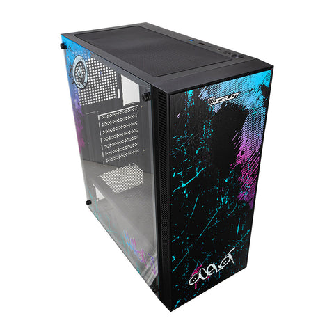 Gabinete para PC Ocelot Gaming OC-HAVOC 3. Mid Tower, E-ATX, ATX, Micro ATX, Mini ITX, panel lateral de cristal templado. 3 ventiladores ARGB preinstalados