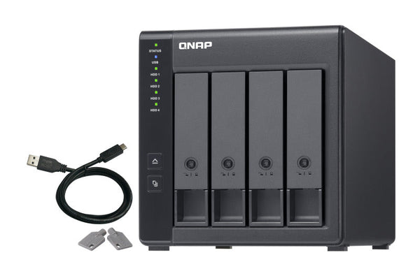 Gabinete Qnap  4 Bahias Raid, Das De Hardware Usb 3.0 Tipo c 5Gbps (Tr-004-Us)