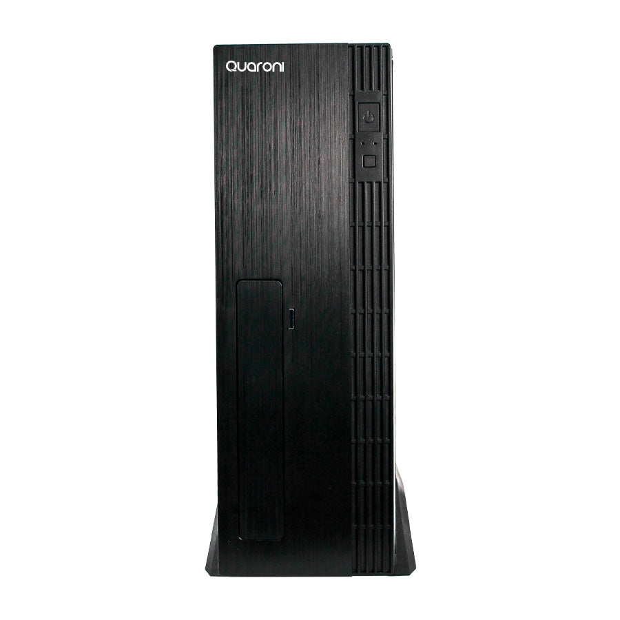 Gabinete Slim Quaroni, Micro Atx , Mini Itx, Fuente De Poder 500w, Color Negro Acabado Cepillado