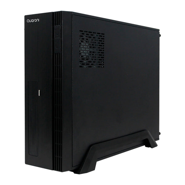 Gabinete Slim Quaroni, Micro Atx , Mini Itx, Fuente De Poder 500w, Color Negro Acabado Cepillado