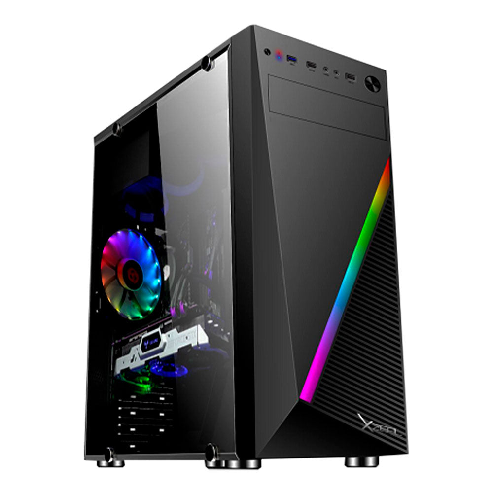 Gabinete Xzeal Xz100 Atx, Micro Atx, Mini Itx, Color Negro, Rgb - (Xzcgb00b)