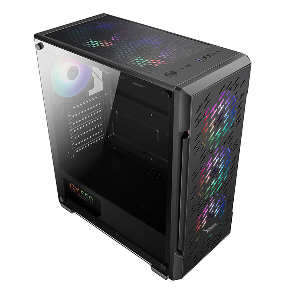 Gabinete Xzeal Xz135 Atx, Micro Atx, Mini Itx, Color Negro Rgb - (Xzcgb07b)