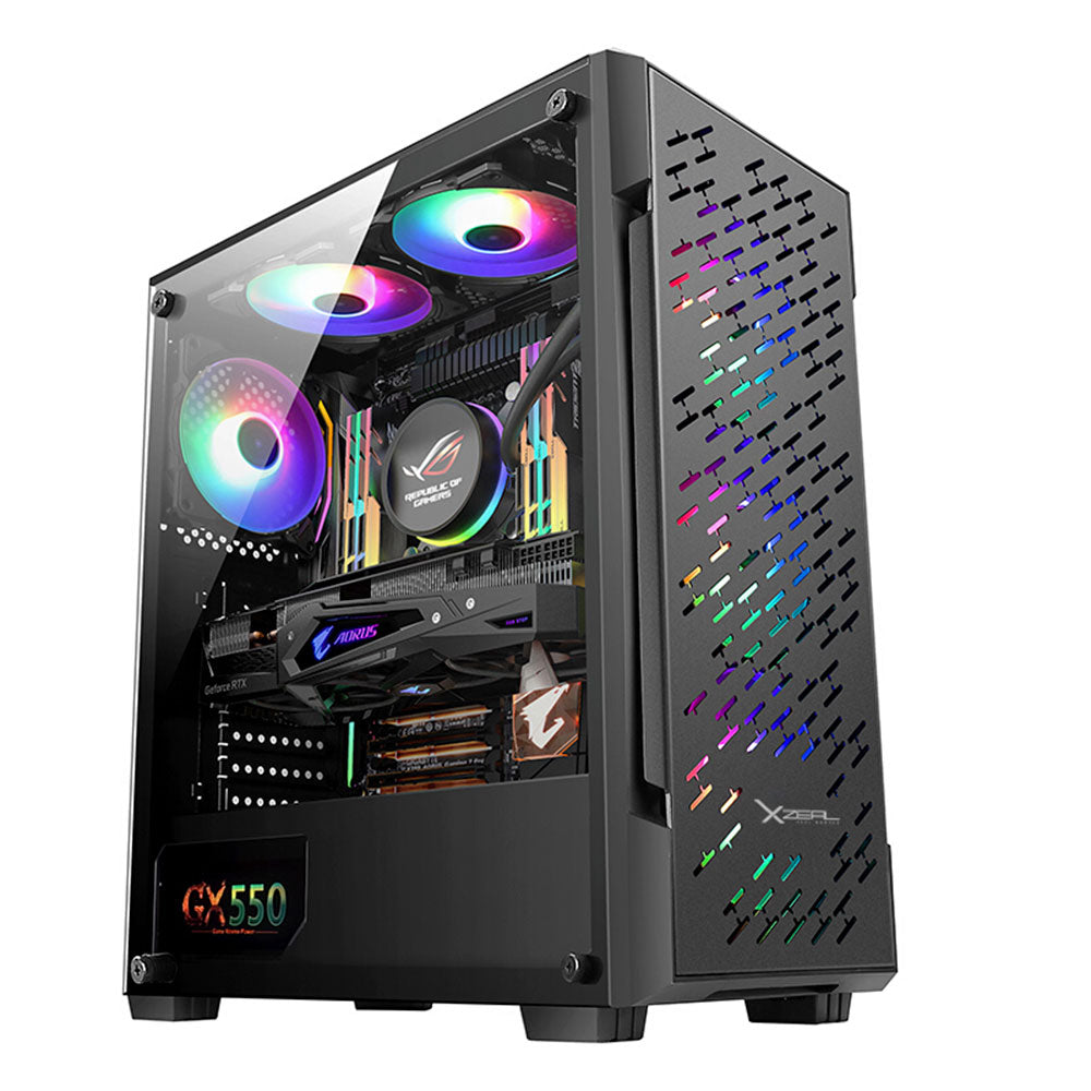Gabinete Xzeal Xz135 Atx, Micro Atx, Mini Itx, Color Negro Rgb - (Xzcgb07b)