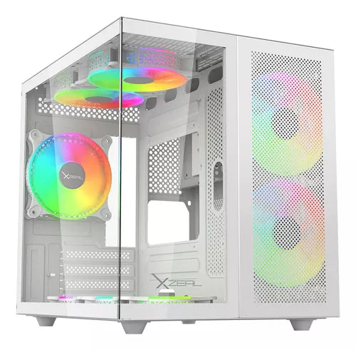 Gabinete Xzgamc1w Xzeal Cubo M-atx Blanco 3 ventiladores Arg