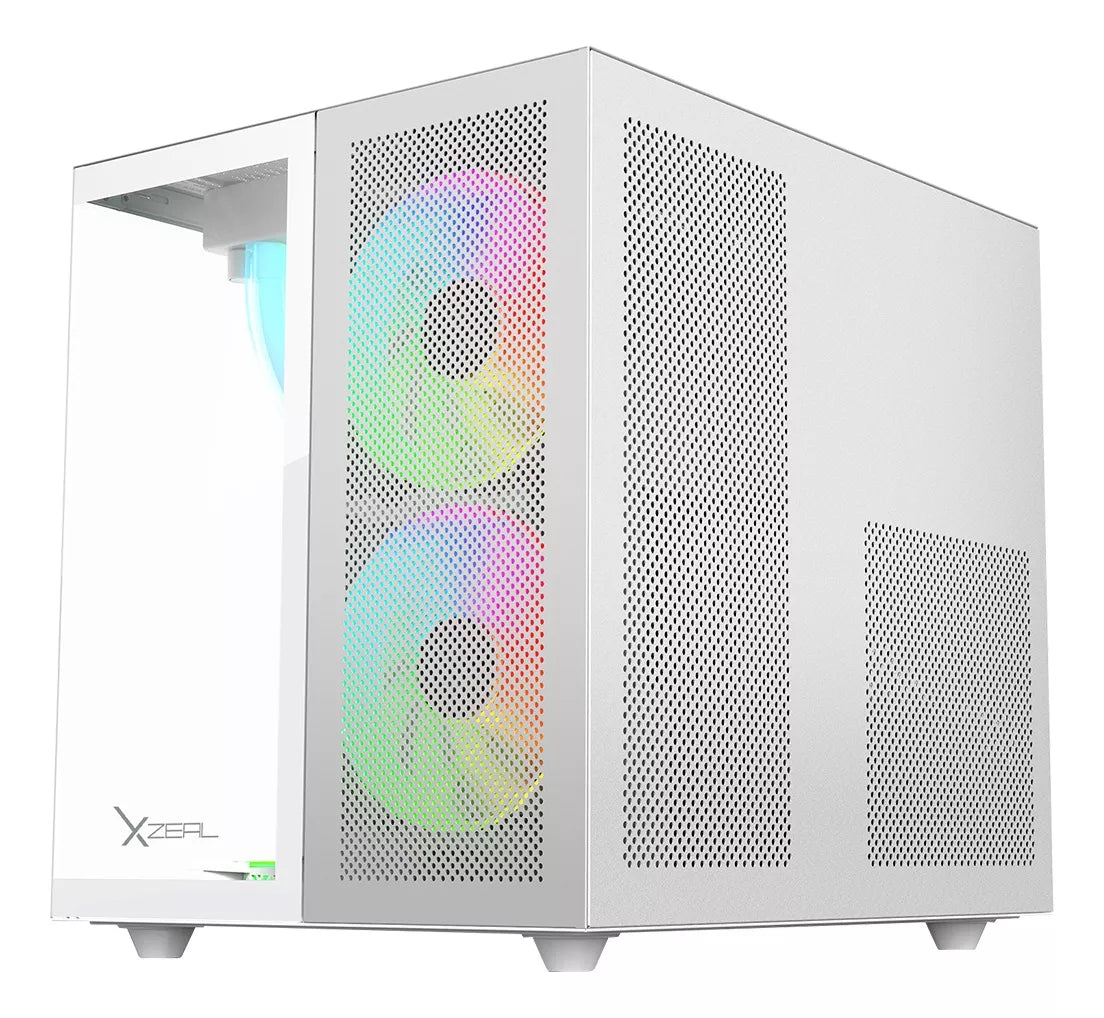 Gabinete Xzgamc1w Xzeal Cubo M-atx Blanco 3 ventiladores Arg