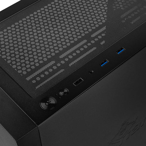 Gabinete Yeyian Dragoon 4 Ventiladores Argb,  Atx,  Med Torre,  Mesh,  Cris Temp,  Negro   (Ycm-Apdra-01)
