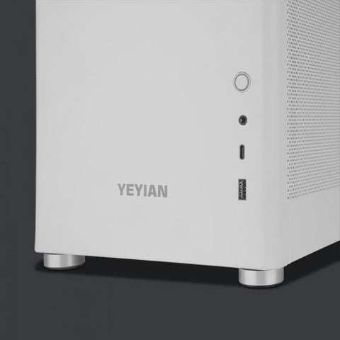 Gabinete Yeyian Gamer Hussar+ Blanco Ycm-Ashus-01 Atx Usb C Cristal Templado