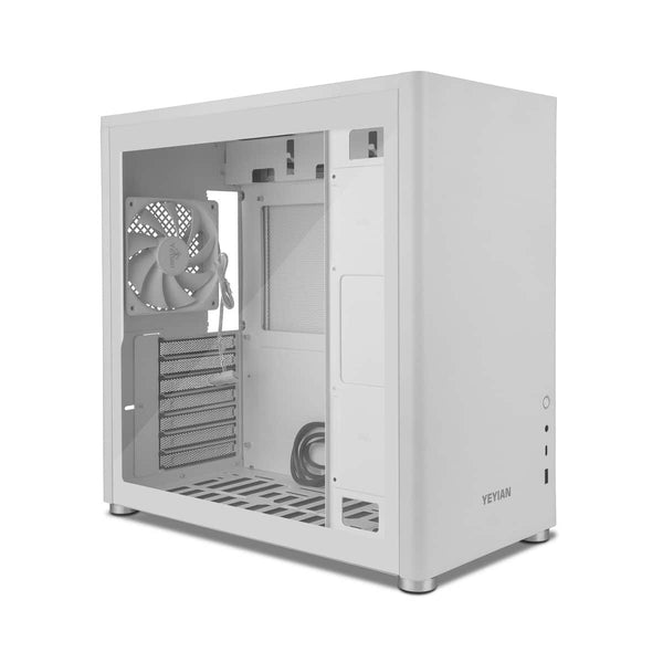 Gabinete Yeyian Gamer Hussar+ Blanco Ycm-Ashus-01 Atx Usb C Cristal Templado