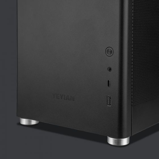 Gabinete Yeyian Gamer Hussar+ Negro Ycm-Ashus-01 Atx Usb C Cristal Templado