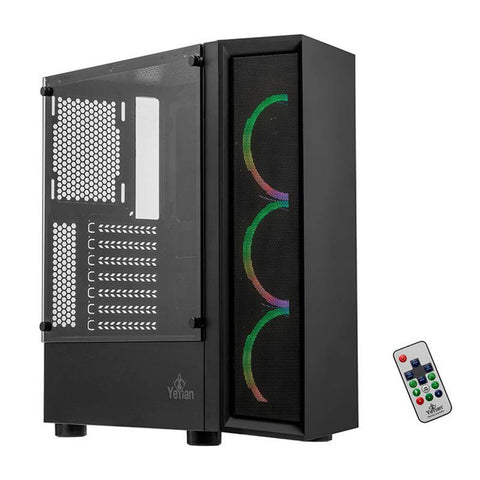 Gabinete Yeyian Gamer Ych-Atab-01bk Ventle Atx 3 Ventiladores Argb Cristal Templado Lat