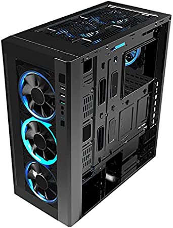 Gabinete Yeyian Gamer Ynh-B2100 Blade 2100 Lat Cristal Templado, 1 ventilador Led, Usb Negro