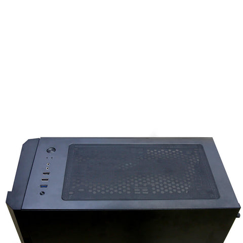 Gabinete Yeyian Yga-68809 Armageddon 2200 Lateral De Cristal 3 Ventiladores Rgb, Color Negro