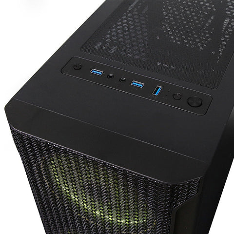 Gabinete Yeyian Ygh-49703 Hollow 2500 Atx, 3ventiladores Argb, Mesh, Usb, Negro