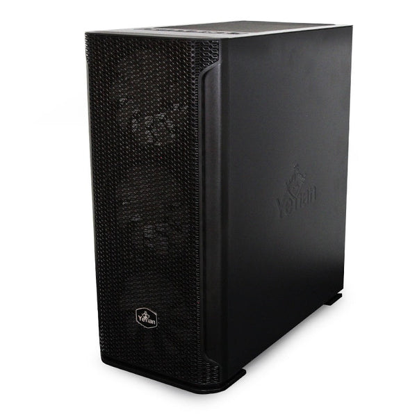 Gabinete Yeyian Ygh-49703 Hollow 2500 Atx, 3ventiladores Argb, Mesh, Usb, Negro